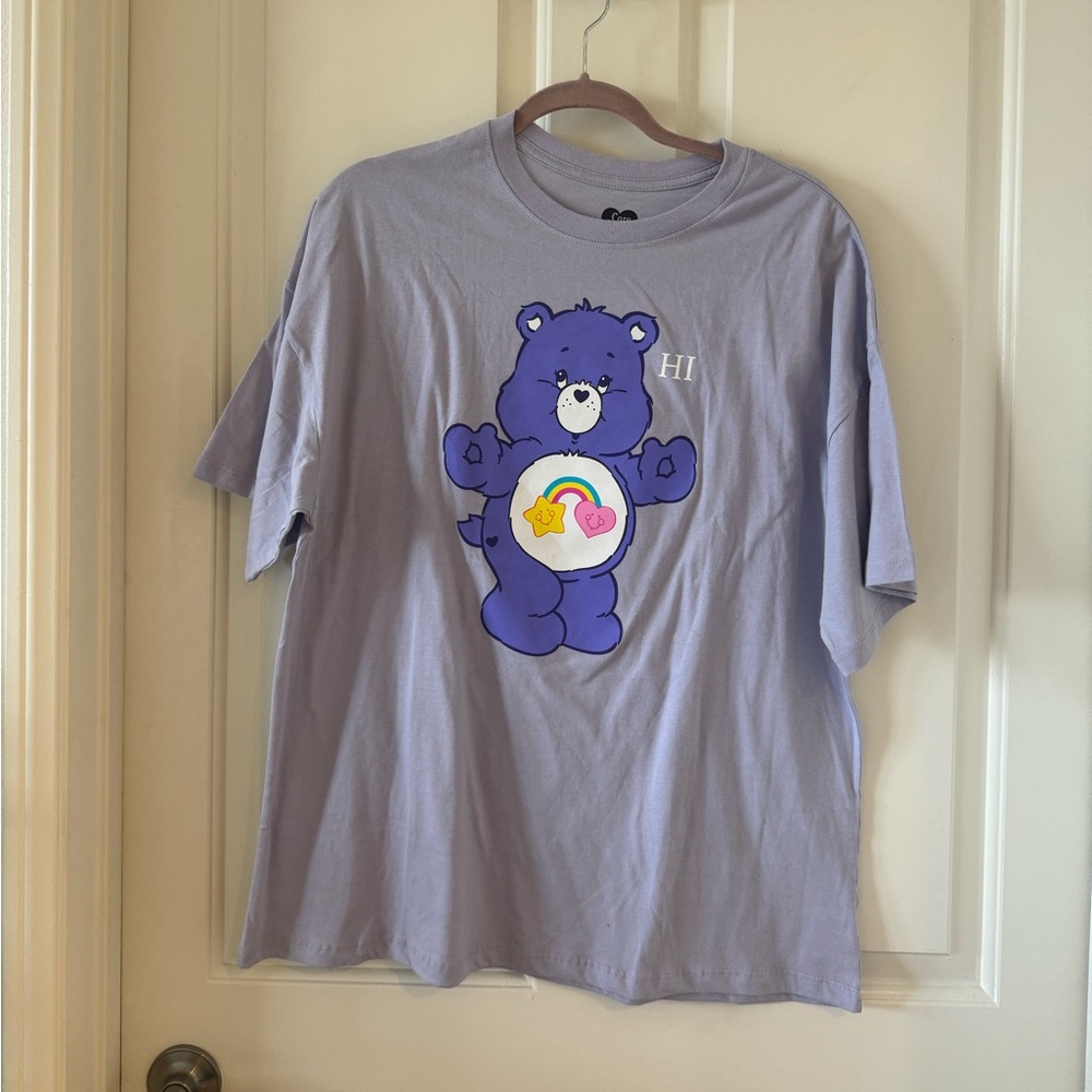 Care Bears Mens Hi Bye T-Shirt Size XS Classic Vintage Casual Top Gray